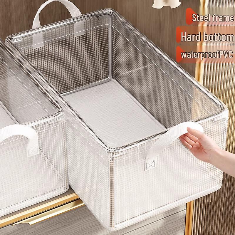 Clear PVC Clothing Organizer: Wardrobe Storage Box for Clothes, Pants, Lingerie, Underwear, and Socks.