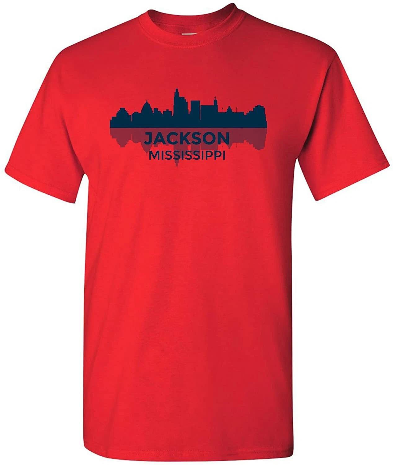 Jackson Mississippi Skyline - State City Hometown Pride T Shirt - Red S