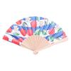 Ventilateur à main pliable motif citron cerise mignon, manche en bois, ventilateur portable d'été pour activité de danse, fête, décoration de mariage