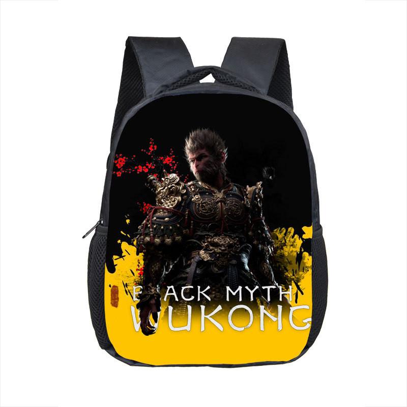 Adorable 2024 Black Myth Wukong Cartoon Backpack For Kids Age 3 To 5 With Breathable Design