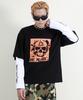 Deumakeu Skull Graphic Double Sleeve Long Sleeve T-Shirt Black