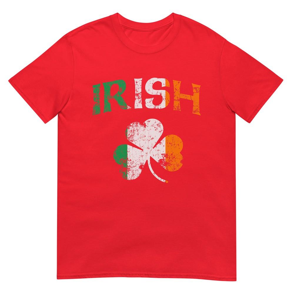 Irish Shamrock Ireland Flag St Patricks Day Vintage Fade Tshirt