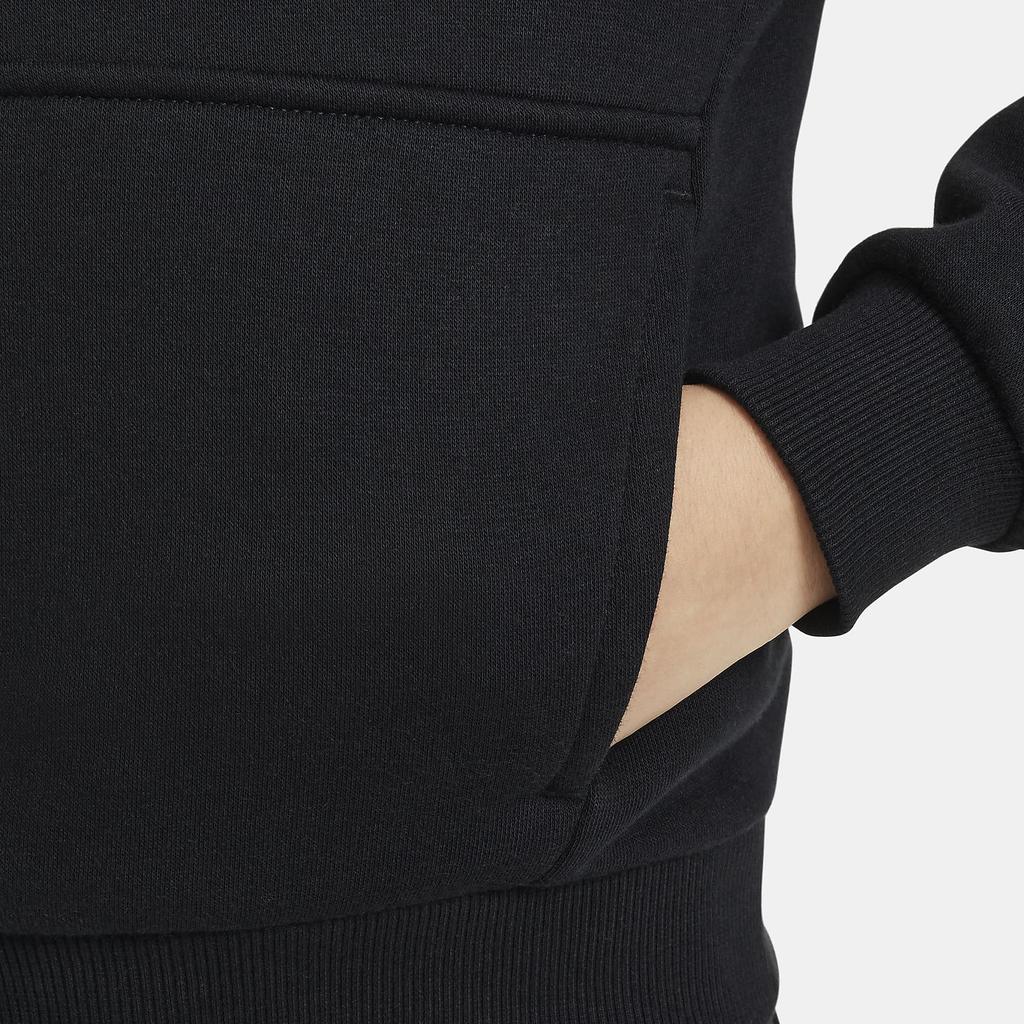 Nike Sportswear Club Letter Logo Hooded Casual Long Sleeve Sweatshirt Kids sweatshirt Black FZ1403-010