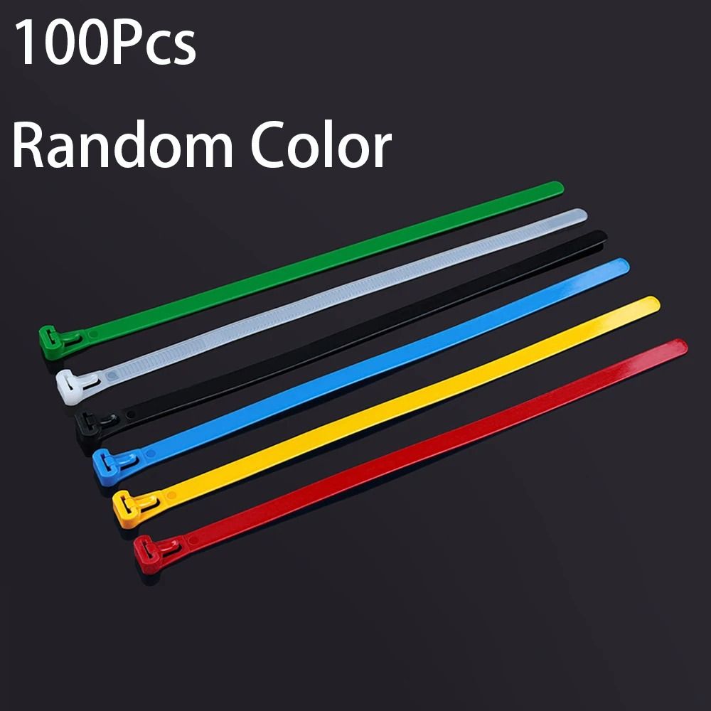 100pcs Reusable Bundle Belt Nylon Strapping Tape Household Goods Cable Ties  Office