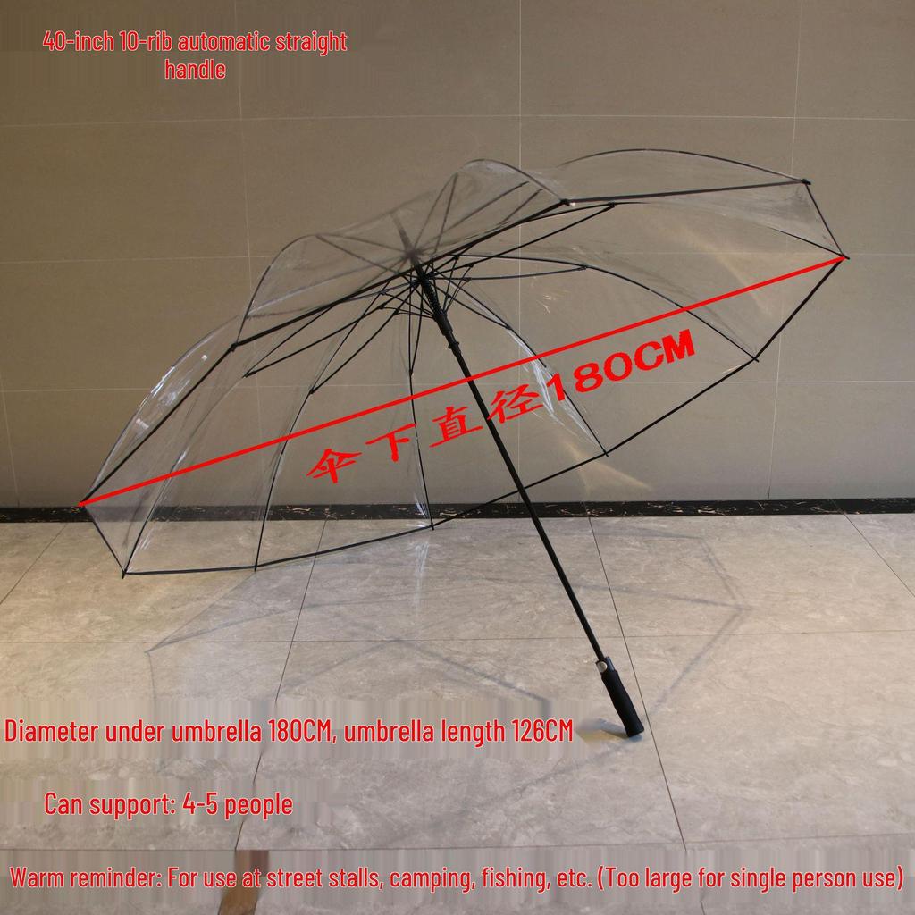 Eco-friendly Large PVC Transparent Golf Umbrella - Windproof, Rainproof, Sturdy, Long Handle with Print Logo