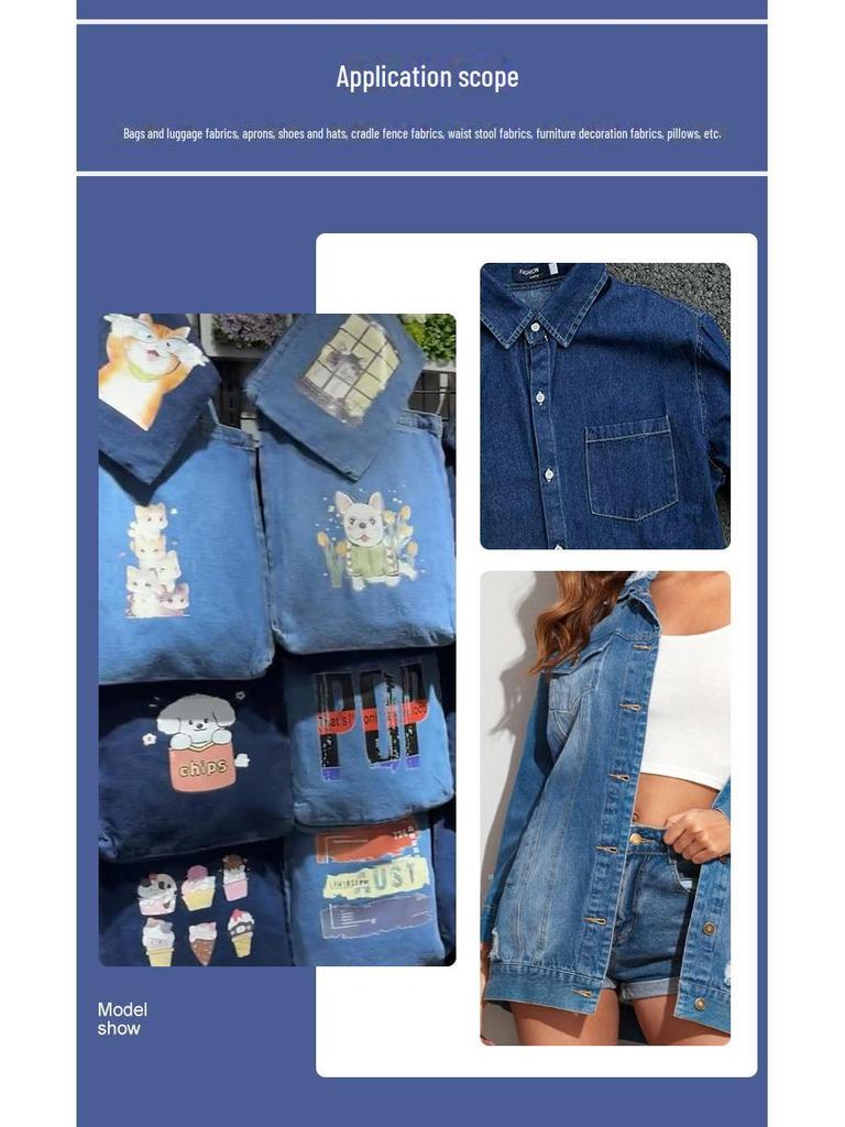 Washed Denim Fabric, Thick Twill Workwear Jacket, Hat Bag Material, 100% Cotton Denim