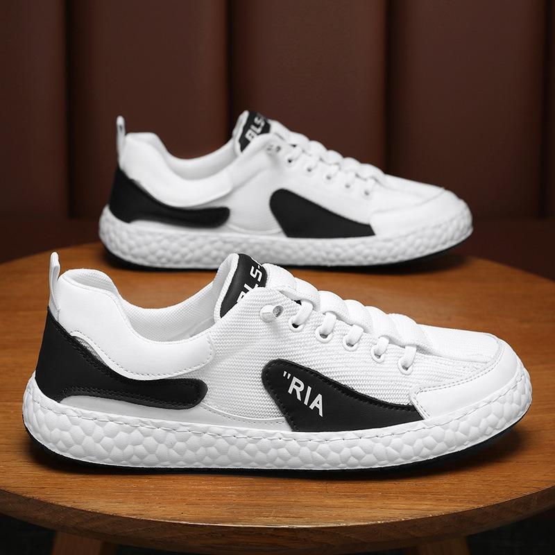 Men's Shoes Summer New Breathable Fashion Mesh Casual Shoes Little White Shoes Comfortable Soft Sole Low-top Lace-up Student Board Shoes