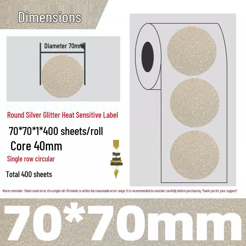 Silver Thermal Adhesive Printable Food Label