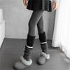 2pairs American Retro Cashmere Color Blocking Long Sock Winter Warm Knitted Leg Warmers for Women Lolita JK Boot Cover Stockings