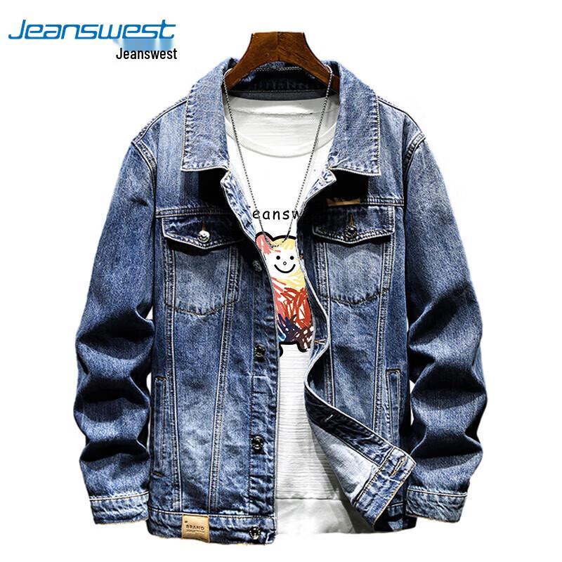 

JEANSWEST Men s Autumn Trendy Loose Denim Jacket XL
