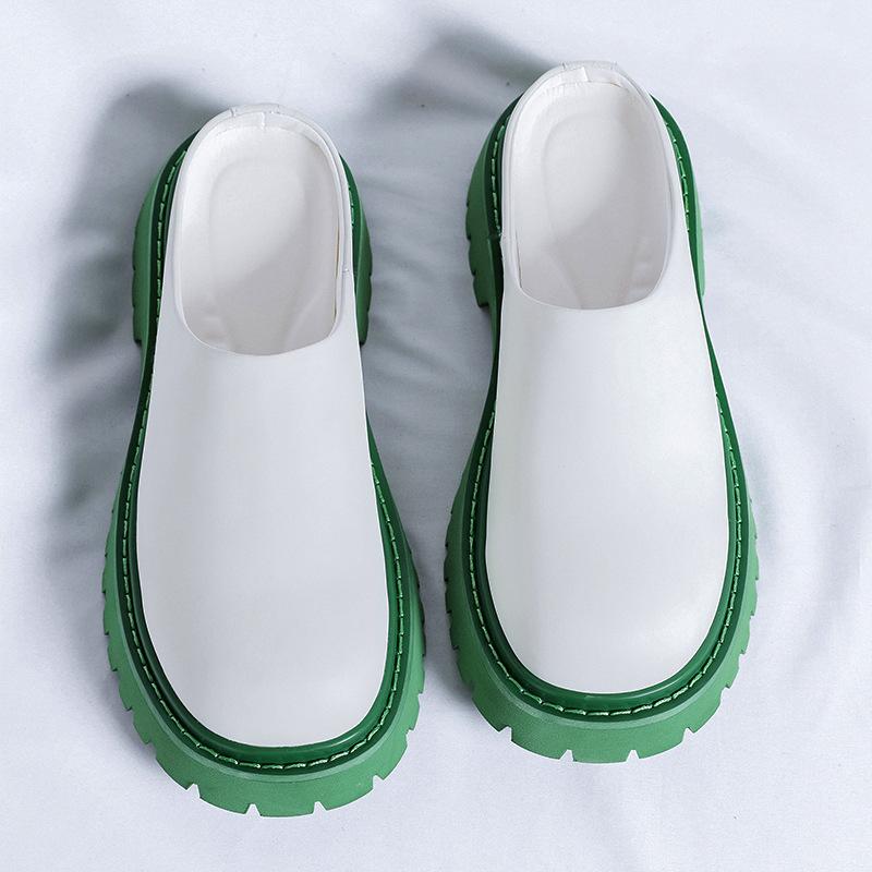 Super hot Internet celebrity thick bottom heightening slippers men's 2025 spring and autumn new popular outer wear bag head half slippers 3205-R