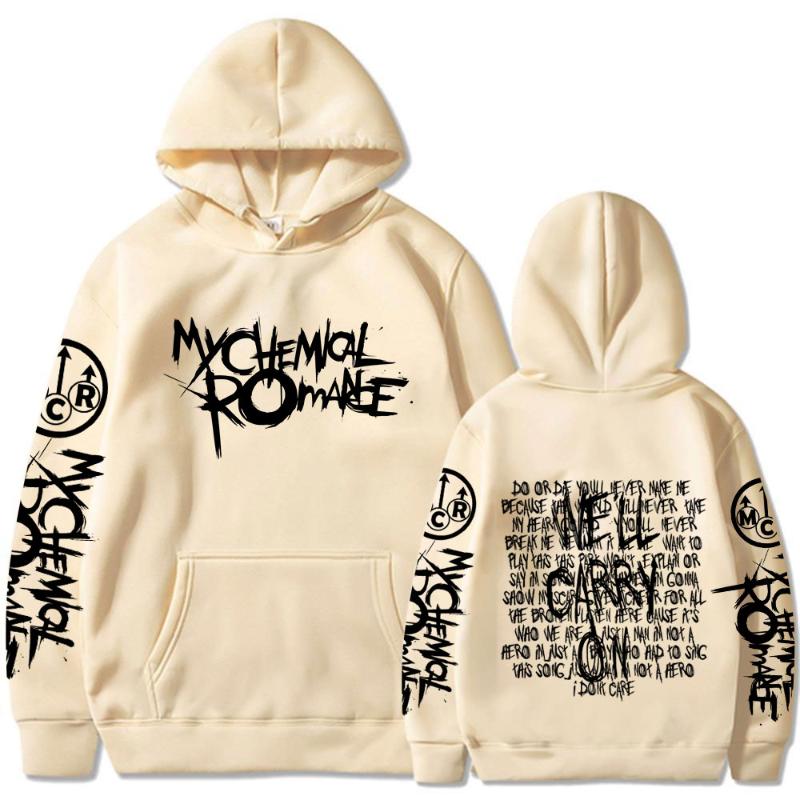 Double Sided Graphic Hoodies Streetwear Black Parade Punk Emo Rock Pullover Men's Women Hooded Sweatshirts