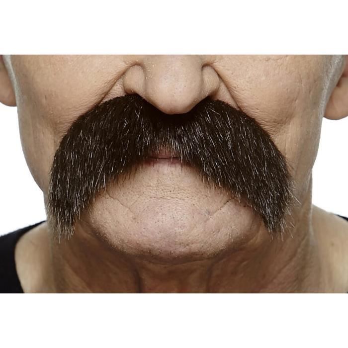 Moustache peuplée brune pour déguisement mexicain ou cowboy - Accessoire de déguisement pour adulte
