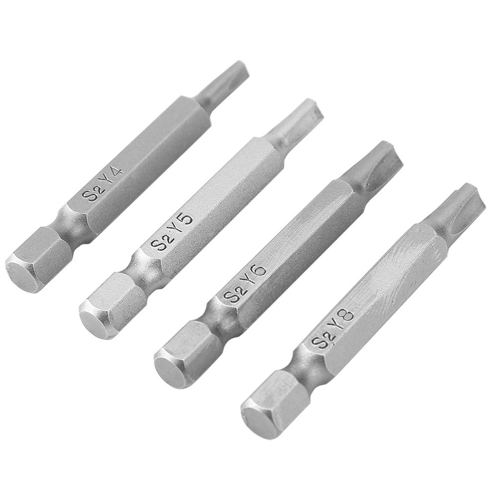 4Pcs Triangle Shaped Y Type 1 4 Hex Shaft Magnetic Screwdriver Screw Tool