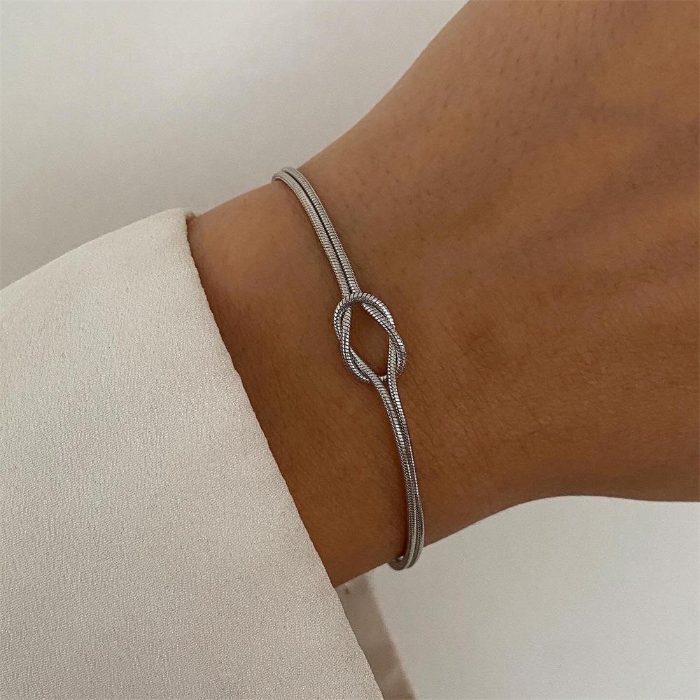 Stainless Steel Bracelets Vintage Fashion Woven Twist Texture Bangles for Women Men Jewelry Statement Streetwear Goth Gifts