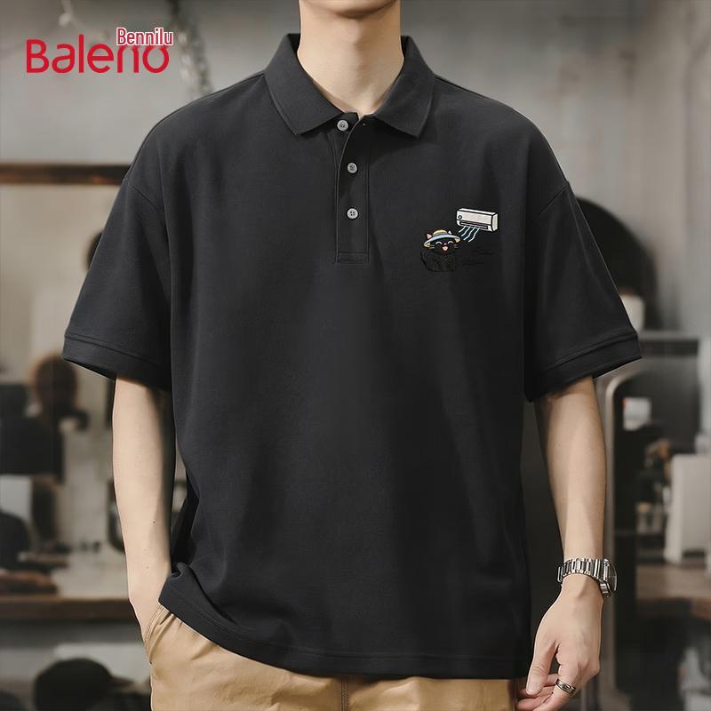 Baleno Men s Pique Polo Shirt with Cooling Cat Print L