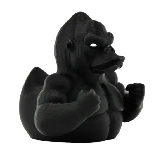 Black Gorilla Duck Figurine 3D Printed Muscle Orangutan Duck Statue Animal Sculpture Home Office Desktop Car Dashboard Decoration Ornament