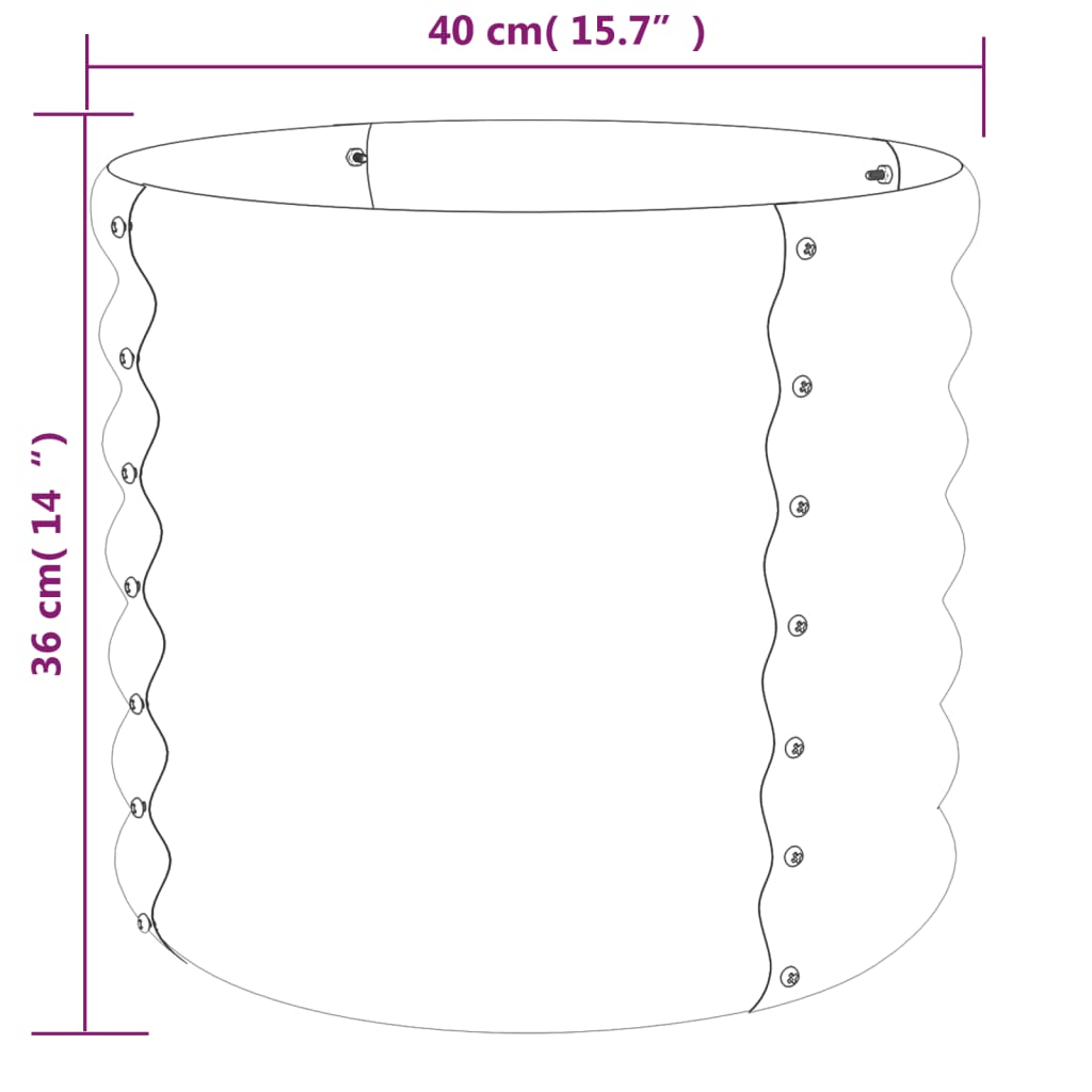 Plant Pot Galvanized Steel 40x40x36 Cm Green