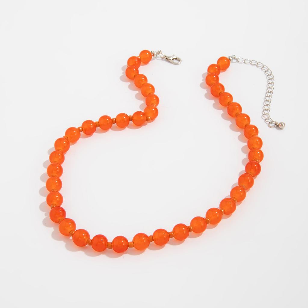 Fashion Creative Transparent Glass Beads Choker Necklaces for Women Retro Bohemian Clavicle Chain Necklace Summer Daily Party Jewelry