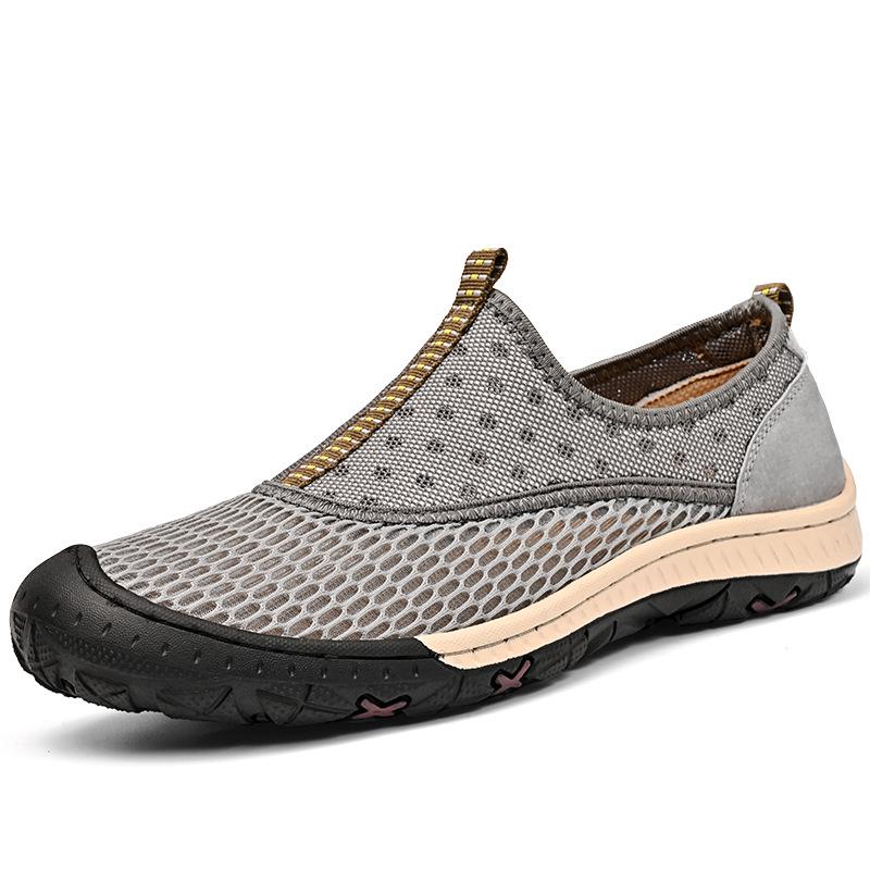 Men s Plus Size Breathable Cross-Strap Sport Sandals with Non-Slip Rubber Outsole 44 серый