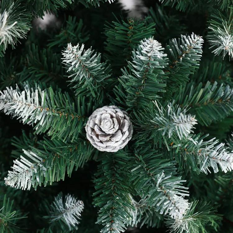 PVC Red Fruit Pine Cone Pointed Spray White Christmas Tree 2.1 Christmas Outdoor Supermarket Indoor Decoration Simulation Tree