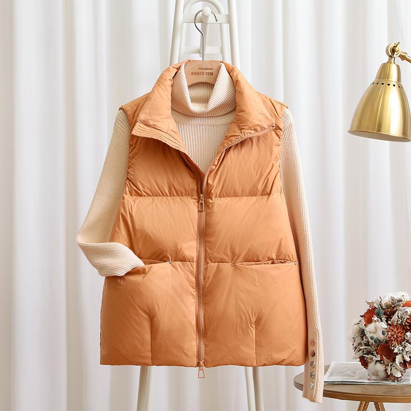 2023 Women's Trendy Loose Thickened White Duck Down Vest—Autumn/Winter Collection