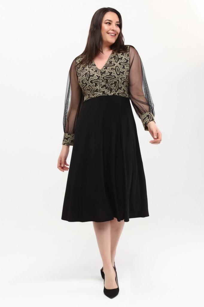 Women's Big Size Dress Medium Size Double Breasted Collar Sleeves Tulle Dress