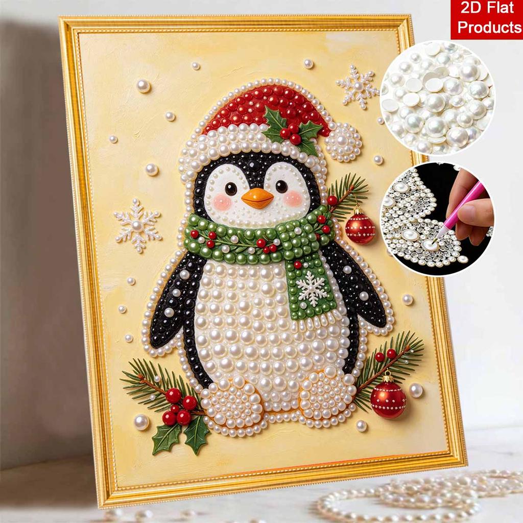 Christmas Penguin Pearl Painting Kit Handmade DIY Home Decoration Painting