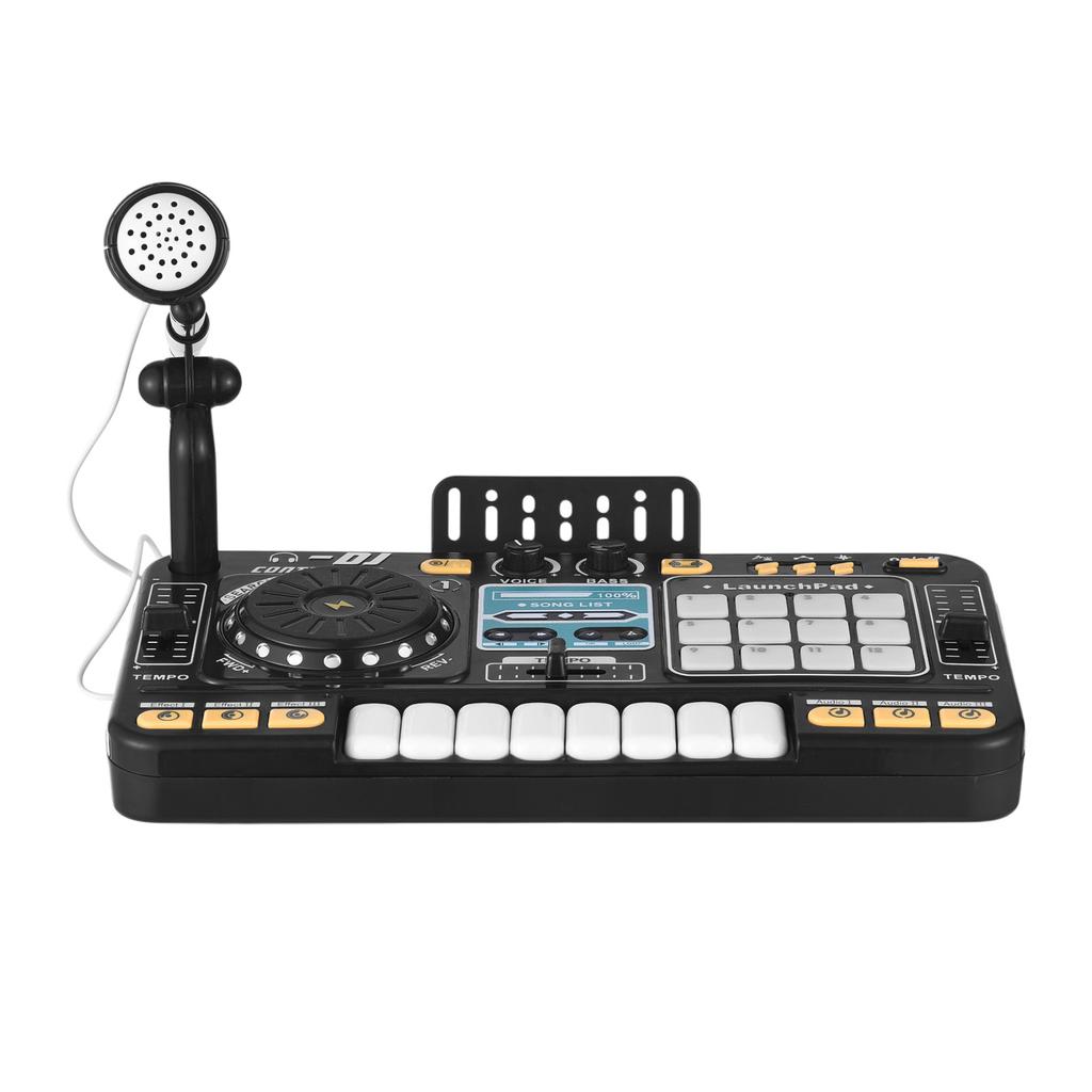DJ Controller for Kids DJ Disc Player Electronic Keyboard BT DJ Mixer Table with Adjustable Microphone Dynamic Lighting