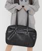 WEGO PU School Bag, Simple Design, Perfect for Students, High School Students, and Commuters, Size F, Black