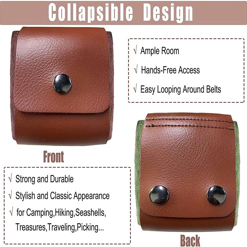 Outdoor Futtersuche Tasche Leder Bushcraft Tasche Gemüse Ernte Garten Obsternte Taille Werkzeuge Lagerung Hängende Tasche Camping