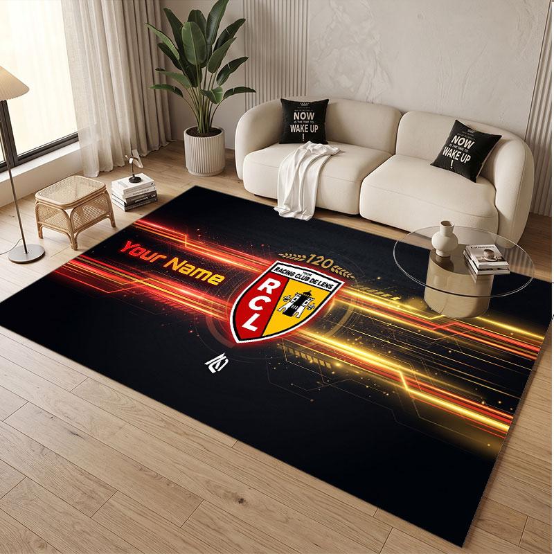 Custom Rug racing club de lens Pattern Print Name Text Soft Non‑Slip Floor Carpet for Home Indoor Decoration