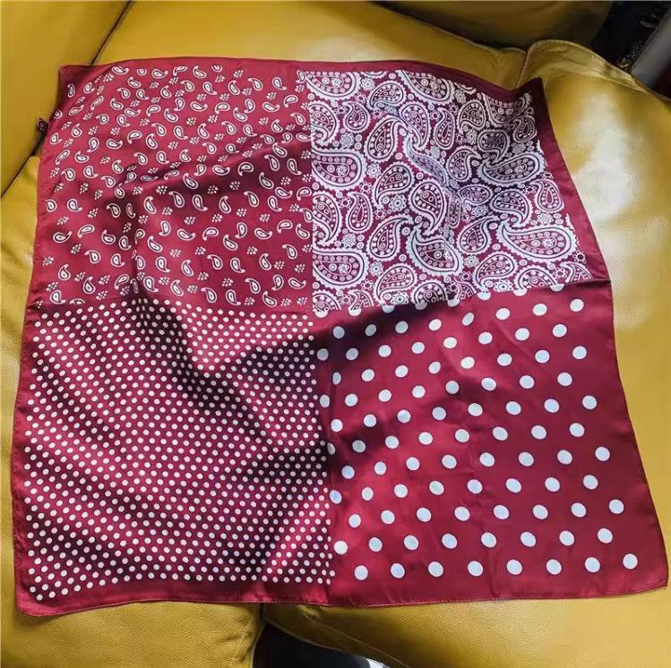 71 * 71 Square Scarf Simulation Silk Year Spring and Autumn Fashion Temperament Printed Silk Scarf Korean Version Women's Versatile Scarf