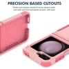Coque pour Samsung Galaxy Z Flip 6 - Protection Hybride PC+Silicone Anti-Rayures Antichoc Rose