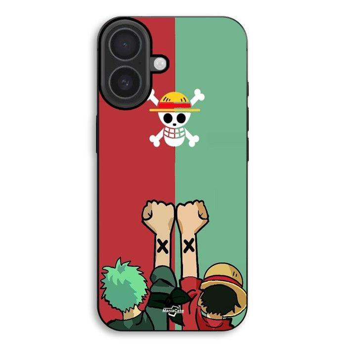 Coque Pour iPhone 17 One piece Luffy Zoro rouge et vert manga anime