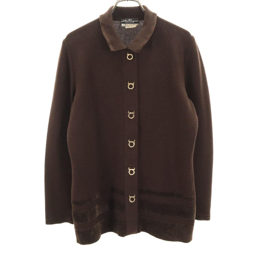 Salvatore Ferragamo 90s Made In Italy Old Long Sleeve Knit Cardigan S Women Used