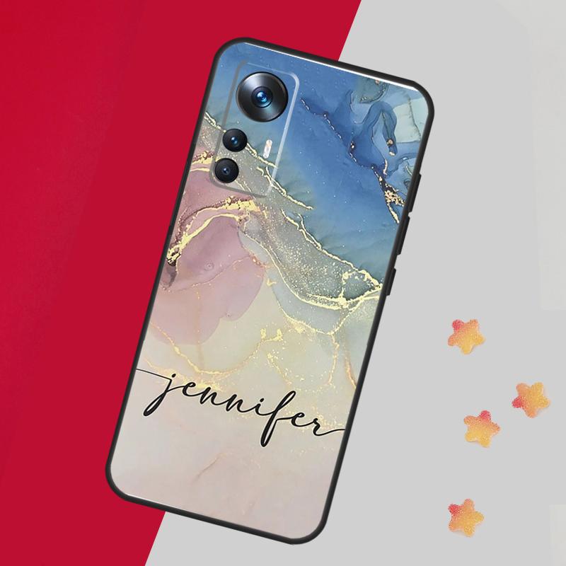 Personalised marble custom name Case For Xiaomi 13 14 Pro 13T 12T 11T 12 Lite 12X POCO X5 X3 F5 Pro F4 X4 M5 M5s F3 Cover
