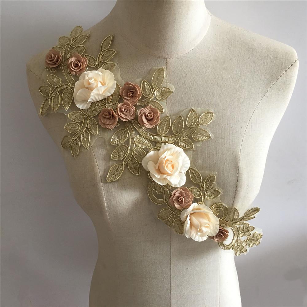 3D Embroidered Polyester Flower Lace Collar for DIY Sewing