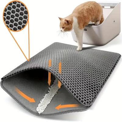 Cat Litter Mat Double-layer Cat Litter Trapping Mat Waterproof And Leak Proof Pet Toilet Mat Diaper Pad Cat Feeding Mat With Non
