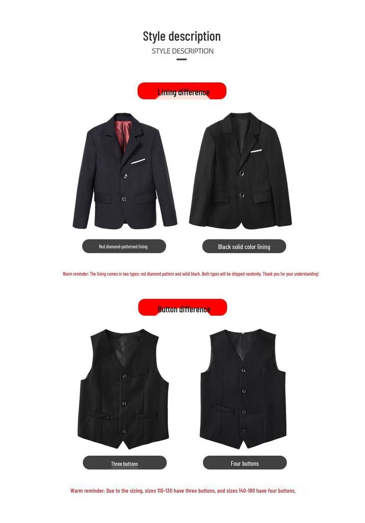 Boys' Formal British-Style Suit for Ages 4-12 - Ideal for Flower Boy and Piano Performances