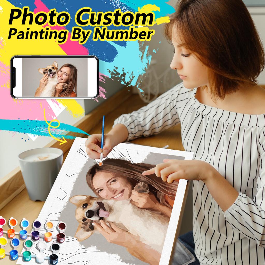 custom Paint By Numbers Painting Kit Decompression supplies canvas painting Women's Day holiday leisure entertainment methods Canvas Home Decor