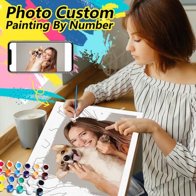 Custom Paint By Numbers Painting Kit Decompression Supplies Canvas Painting Women's Day Holiday Leisure Entertainment Methods Canvas Home Decor