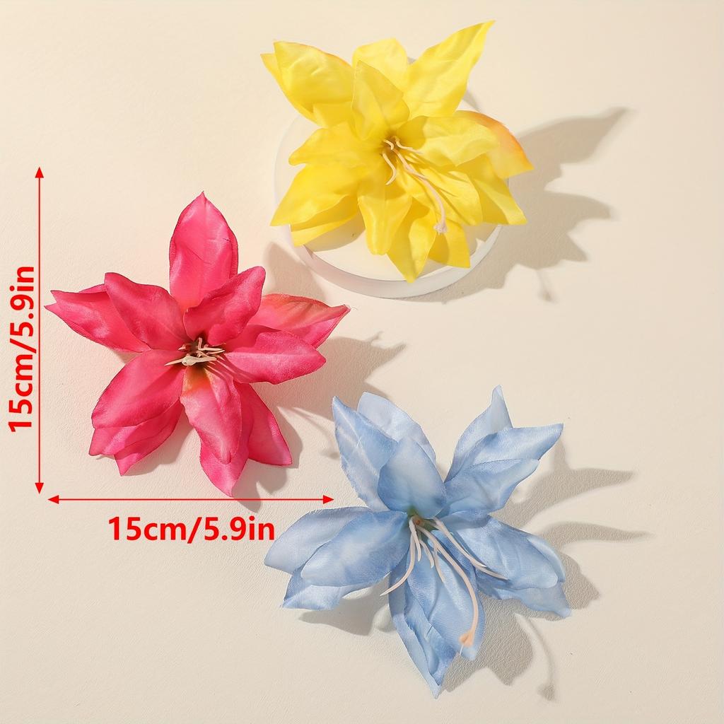 10pcs Sweet Vacation Style Flower Hair Clips Summer Beach Flower Clips Beach Photography Hair Accessories for Women