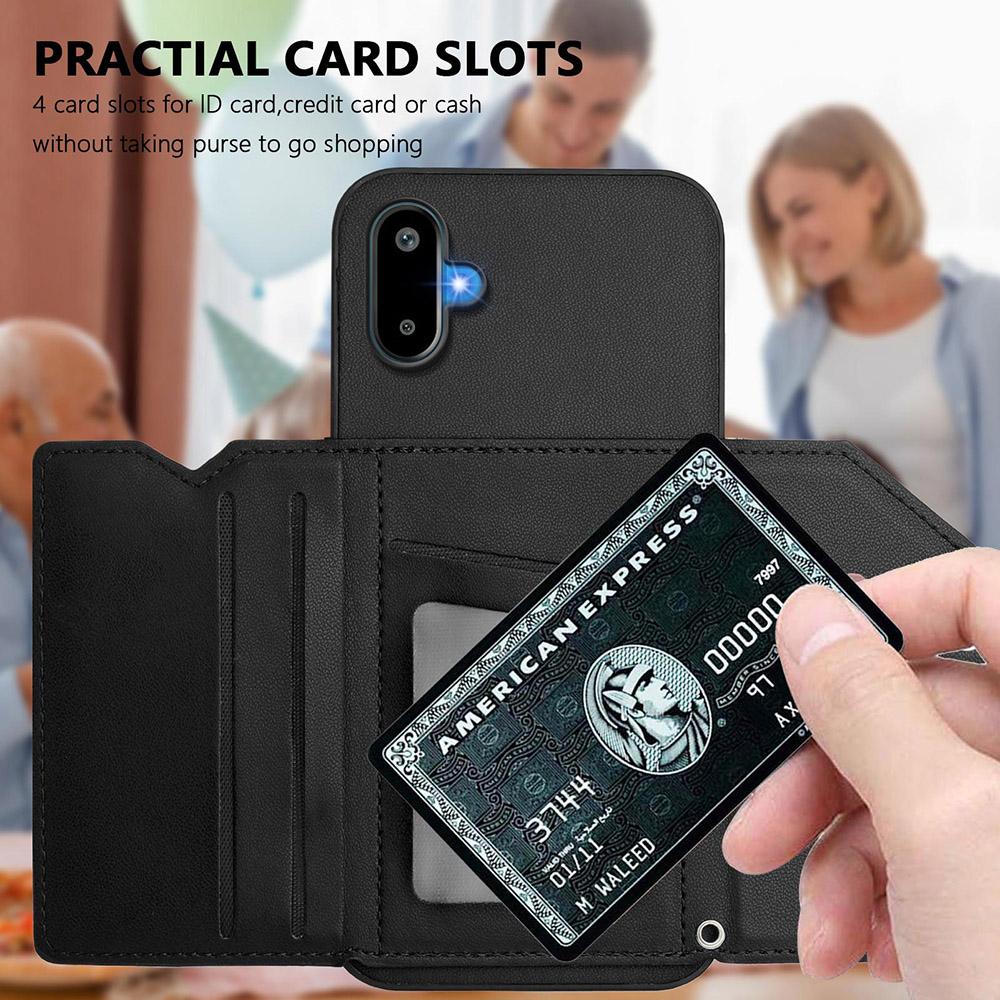 Card Holder Back Case For Samsung Galaxy A17 A12 A13 A14 A15 A16 A23 A24 S21 FE Magnetic Button-Flip Leather Wallet Phone Cover