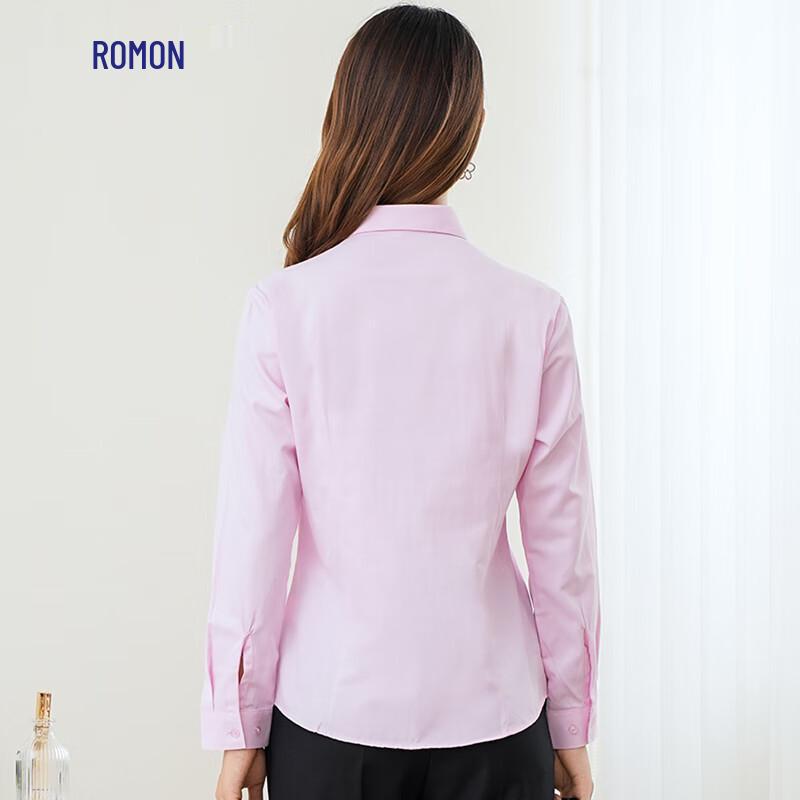 Lomeng Women's Slim Fit V-Neck Cotton Blend Long Sleeve Business Shirt