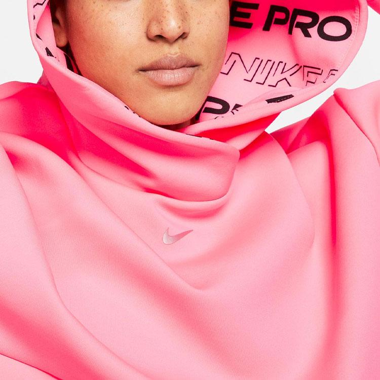 Nike Solid Print Logo Graphic Hooded Pullover Long Sleeve Sweatshirt Women Tops Pink CJ3592-679