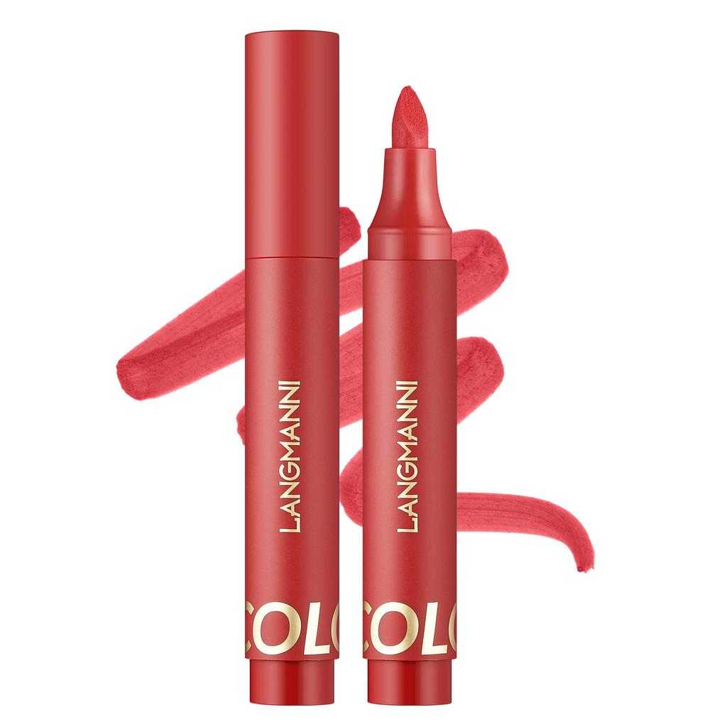 LANGMANNI Neues Produkt Flüssiger Lippenstift Flüssiger Lippenlinienstift Wasserdicht Imprägnierfarbe Dreifarbig Langlebiger Lippenstift