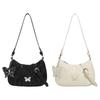 Women Underarm Bag with Butterfly Decoration Purse Fashion Female with Zipper Handbag for Party Outdoor Work Vacation Spring