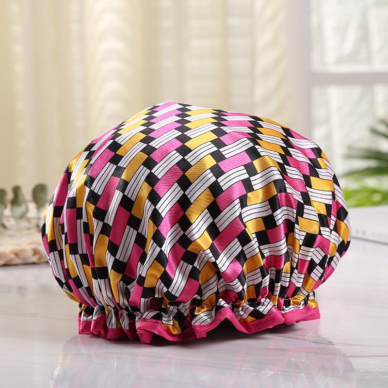 Double-Layer Waterproof Adult Bath & Hair Cap - Makeup, Kitchen, Anti-Oil, Thickened; Customizable Logo