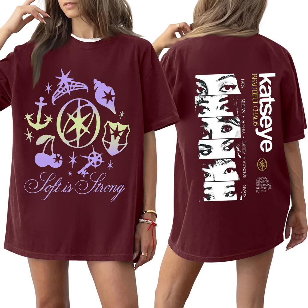 Dam T-shirt med tryck och rund hals och korta ärmar